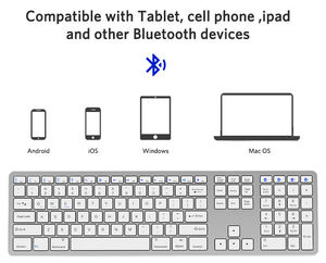 Clavier d'ordinateur portable sans fil Bluetooth blanc avec disposition en hébreu et russe - Product Image 4