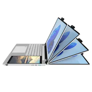 Portable 15.6+7 Inch Mini Touch Screen 16Gb 32Gb Ram Notebook Computer Dual Screen With Multiple Interface Personal Home Laptop
