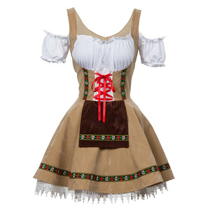 Costume Tradizionale Tedesco di Alta Qualità per Ragazza della Birra, Abito Dirndl Bavarese per Oktoberfest, Vestito per Cosplay e Feste di Halloween - Product Image 5