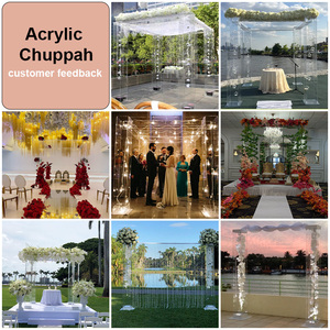 LEDA Wedding Supplies Custom Size Giant Tall <b>White</b> Metal Chuppah Wedding Mandap For Bride And Groom Events Stage Decoration - Product Image 5