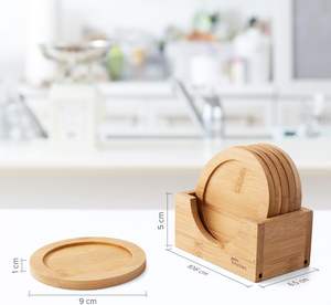 <span class=keywords><strong>Set</strong></span> di Sottobicchieri e <span class=keywords><strong>Tovagliette</strong></span> in Legno Stile Americano con Isolamento Termico per Cerimonia del Tè - Product Image 6