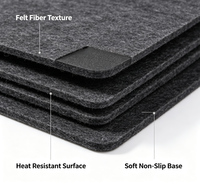 Tapis de protection en feutre non tissé et silicone pour cuisine, résistant à la chaleur, anti-rayures, antidérapant, pour table à manger et table basse, en gros