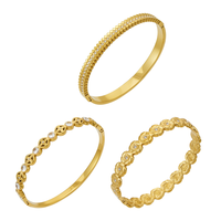 Gelang JinSpark 'Petal Latch' berbahan baja tahan karat 316L dengan bezel set, engsel, dan lapisan emas 18K vakum, serta zircon bunga 3D untuk wanita