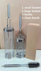 Ngoài trời dây thép không gỉ lưới <span class=keywords><strong>BBQ</strong></span> giỏ tay cán rang thịt và rau lát nướng kim loại phụ kiện làm sạch - Product Image 5