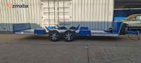 Remorque plateau robuste Blue Beaver Tail à plateforme élargie avec roue de secours, dimensions personnalisées pour le transport de machines de construction