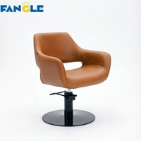 Fauteuils de coiffure de luxe marron, modernes, portables, avec appui-tête, pour salon de beauté et barbier, prix de gros, réglables en hauteur