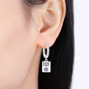 Nuevos pendientes de avión de latón blanco con circonitas, regalos creativos para mujer, precio de fábrica al por mayor - Product Image 4