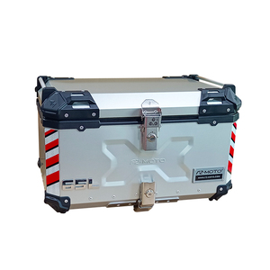 Box 65L Silver F2-MOTO Aluminum Alloy Rear Top Boxes Luggage Carrier Box For Motorcycle