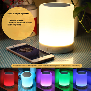 Veilleuse LED sans fil USB Mini <span class=keywords><strong>lampe</strong></span> <span class=keywords><strong>de</strong></span> <span class=keywords><strong>chevet</strong></span> portable moderne avec haut-parleur sans fil 5V à contrôle tactile intelligent pour chambre à coucher - Product Image 6