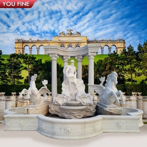 YOUFINE Fuente de <span class=keywords><strong>Trevi</strong></span> de mármol blanco tallada a mano de gran tamaño, con diseño de Dios del Mar de la mitología, para punto central de referencia en una mansión - Product Image 6