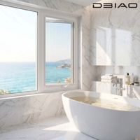 Ventanas Abatibles Modernas Minimalistas para Cocina, con Marco de Aleación de Aluminio, Doble Vidrio Templado, Resistentes al Agua y a Impactos de Huracanes