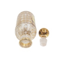 Flacon de présentation en verre doré de luxe 150 ml, peint à la main, pour huile de parfum OUD