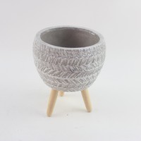 Jardinière ronde en béton au design simple, pot en ciment, décoration de jardin pour plantes en pot, en solde, pots et jardinières à fleurs