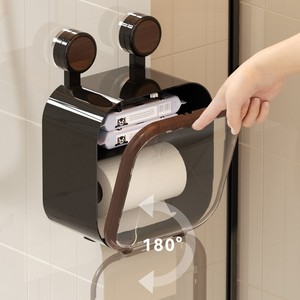 Suction Cup <b>Tissue</b> Box Wall Mounted Toilet <b>Paper</b> Holder Waterproof Multipurpose Storage Rack No Drilling Required - Product Image 3