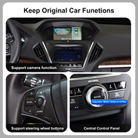 Kit de décodeur de commande à distance sans fil CarPlay Android Auto pour système Linux Autoabc, compatible avec Acura MDX, navigation 2DIN intégrée, 1 an
