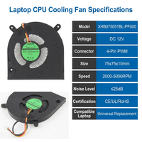 Ventilateur de refroidissement électronique pour CPU d'ordinateur portable Pavilion, silencieux, 5V 25dB(A), faible consommation 2.5W, dissipateur thermique en cuivre et aluminium pour boîtier d'ordinateur, roulement à bille fluide