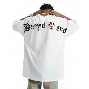 เสื้อยืดวินเทจไซส์ใหญ่พิเศษสำหรับผู้ชายเสื้อยืดผ้าฝ้าย100% สะพายไหล่คุณภาพสูงออกแบบโลโก้สกรีนได้ตามต้องการ - Product Image 1