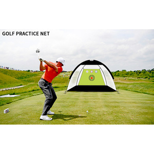 Red de Práctica de Golf Portátil, Jaula de Práctica de Nylon y Fibra de Vidrio, Negra y Verde, para Entrenamiento de Swing en Interiores y Exteriores SE-104 - Product Image 1