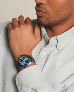 Men Chronograph Automatic Mechanical Watch Rotating Bezel Canvas Strap 3 Sub Dials Luminous Hands Water Resistant Longinesing - Product Image 4