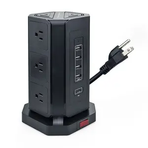 US extension tower socket vertical surge protector power strip usb wireless