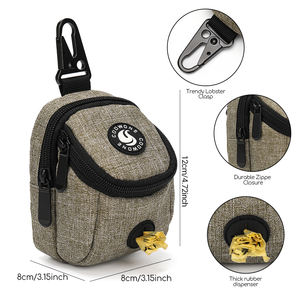 Dispensador de Bolsas para Excremento de Perro, Porta Bolsas con Cierre y Clip Metálico para Correa, Bolsa para Premios de Perro - Product Image 3