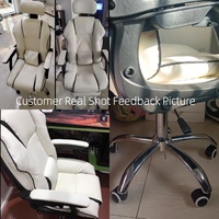 Mobilier de Bureau Blanc Élégant, Chaise de Bureau Pivotante Réglable à Dossier Haut en Cuir Noir de Luxe Moderne Avec Roulettes