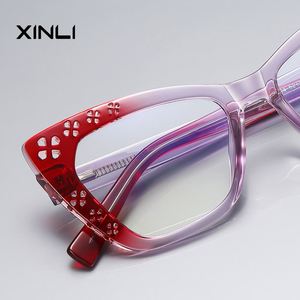 XINLIFashion 2185 Animal Pattern <b>Computer</b> Style Cat Eye Anti Radiation <b>Glasses</b> Frames Tr90 Optical Frame - Product Image 2