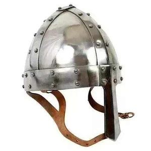 Casque normand médiéval en gros, design unique, armure médiévale antique, doublure en cuir, décoration d'intérieur, acier doux poli, guerrier - Product Image 1