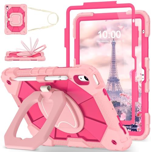 Laudtec Case for iPad 11th Generation Full-Body Drop Protective Case 10th Gen with Rotating Stand Screen Protector Pencil Holder
