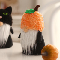 Adorables Ornements en Peluche Gnome Sans Visage pour Halloween, Ensemble Gnome Chat Noir Citrouille Diable pour Décoration de Table à Domicile
