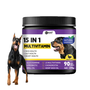 OEM 15-in-1 multivitaminico morbido mastica per cani cibo per animali domestici erbe probiotici integratore masticabile per la salute della pelle di intestino cura del cuore - Product Image 1
