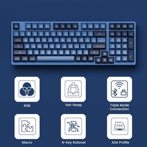 Teclado Mecánico para Juegos <span class=keywords><strong>AKKO</strong></span> Original 2026, 3098B, Intercambiable en Caliente, RGB, Ocean Star, para Compras en Línea en Alibaba - Product Image 6
