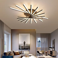 Lustres LED modernes pour l'intérieur, éclairage pour bureau, salon, chambre à coucher, lampes dorées, noires, blanches, luminaires, alimentation 90-220V
