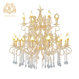 Đạo cụ đám cưới 12 + 6 đầu sảnh khách sạn Đèn chùm pha lê trang trí Đèn trần thả trang trí nội thất LED trần trang trí ánh sáng - Product Image 5