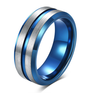 Bague en carbure de tungstène 8 mm, noir et or, bicolore, géométrique, bijoux tendance pour femmes, cadeau - Product Image 2