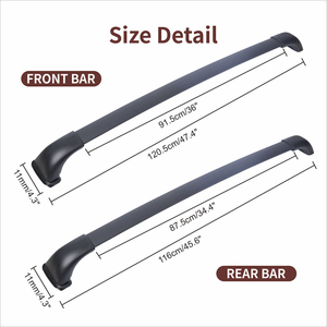 Barra Transversal de Techo de Aluminio para Toyota Highlander 2015-2017, Negra, Capacidad de Carga de 50 kg, Modelo CT-5817 - Product Image 3