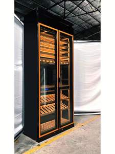 خشب ليد ويسكي بار تخزين النبيذ الحديث الفولاذ المقاوم للصدأ عرض عرض النبيذ - Product Image 5