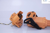 Connecteur mâle EV HVIL Interlock haute tension en cuivre PA66 2 pôles à angle droit 1000V 23A-500A pour usage automobile