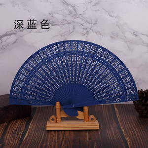 Quạt gỗ thơm màu 8 inch với quạt Quà Tặng nhuộm đặc biệt và quạt gấp - Product Image 4