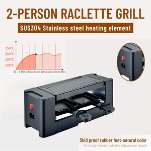 Grill à <span class=keywords><strong>raclette</strong></span> électrique compact et sans fumée pour intérieur, en aluminium antiadhésif PTFE, avec contrôle de température connectable, idéal pour l'hôtellerie - Product Image 6