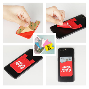 สติกเกอร์บัตรโทรศัพท์มือถือซิลิโคนโลโก้ที่กําหนดเอง ฝาครอบบัตรเครดิตขายส่ง กระเป๋าสตางค์บัตรโทรศัพท์มือถือติดคุณภาพสูง - Product Image 4
