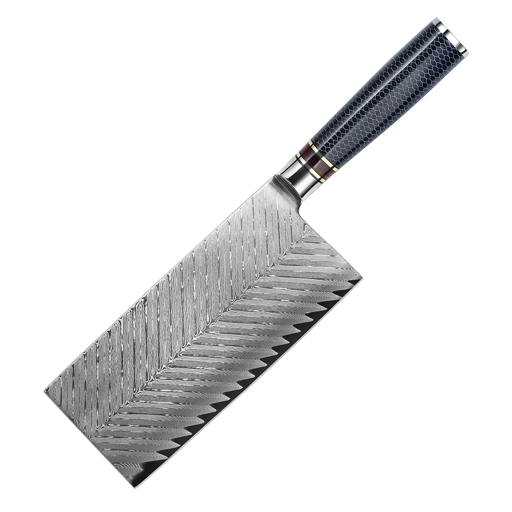 7インチプロフェッショナル日本VG10ダマスカス鋼キッチンチョッピングナイフ