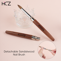 Hechunzi Nouveau design détachable et remplaçable, manche en bois de santal, 2 en 1, fournisseur d'outils de manucure, brosses à ongles