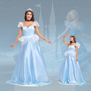 Robe <span class=keywords><strong>de</strong></span> princesse <span class=keywords><strong>pour</strong></span> femmes, Costume <span class=keywords><strong>de</strong></span> personnage <span class=keywords><strong>de</strong></span> Cosplay d'halloween en Polyester, robe <span class=keywords><strong>de</strong></span> fête bleue <span class=keywords><strong>de</strong></span> conte <span class=keywords><strong>de</strong></span> <span class=keywords><strong>fées</strong></span> <span class=keywords><strong>pour</strong></span> <span class=keywords><strong>adultes</strong></span> - Product Image 1