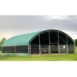 Abri pour bétail en PVC imperméable, portable, préfabriqué, dôme pour animaux, chevaux, avec couverture en PE et PVC, structure métallique, tente pour vaches et animaux, vente en gros - Product Image 1