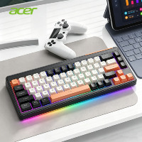 Teclado para Juegos Acer OAK224 de 67 Teclas, Membrana, Interruptor Rojo, Tri-Modo, Retroiluminación RGB, Anti-Ghosting, Resistente al Agua, Inclinación Ajustable para PC