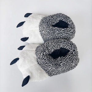 Pantofole da zampa in velluto di pelliccia sintetica Unisex Super morbide da donna per interni invernali pantofole in cotone peluche con artiglio di orso carino per bambini ragazzi - Product Image 3