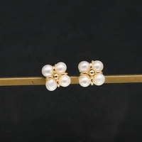 Anting Mutiara Trendy Geometris Persegi Model Drop Berlapis Emas Bentuk Tidak Beraturan Perhiasan Fashion Pesta Anting Mutiara