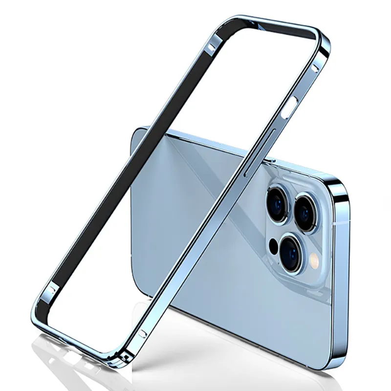 New Arrival Bumper Protective Metal Frame For iPhone 13 12 11 Pro Max Luxury Aluminum Metal Silicone Phone Frame Cover Case