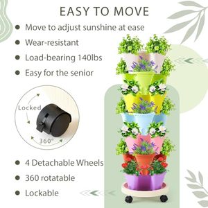JIN PENG A30 Torre Idroponica per Fragole, Sistema di Irrigazione Verticale <span class=keywords><strong>a</strong></span> Goccia, Vaso Cilindrico Fai-<span class=keywords><strong>da</strong></span>-Te - Product Image 4
